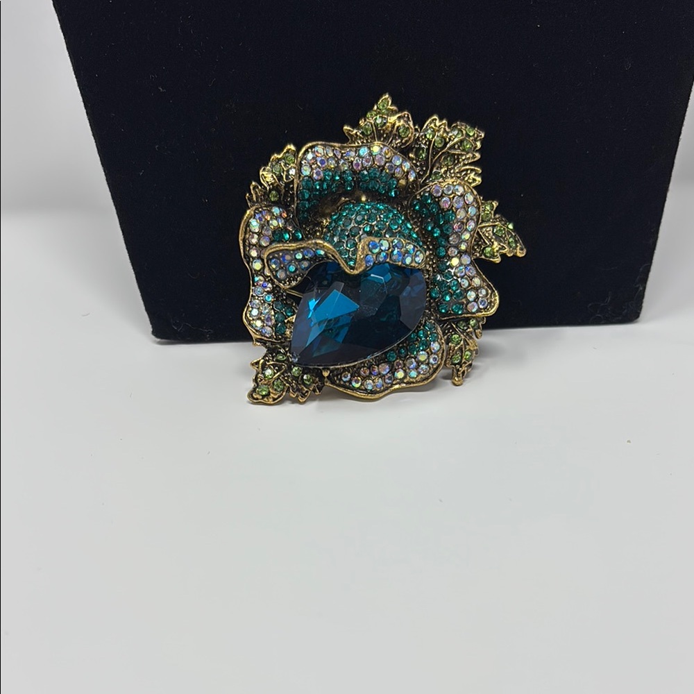 Blue and Gold Enamel Brooch